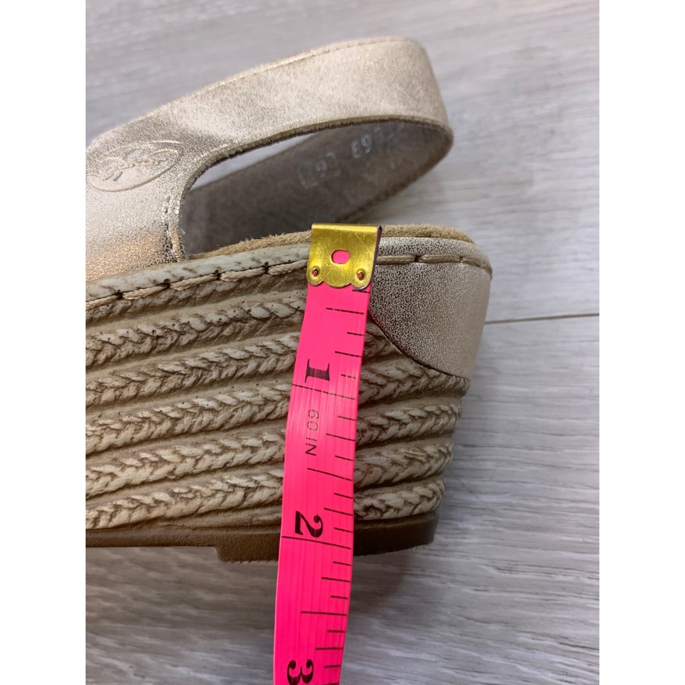 Rieker Antistress Women's Gold Metallic Elastic Wedge Sandals Size 39 EU 8 US - Picture 10 of 12